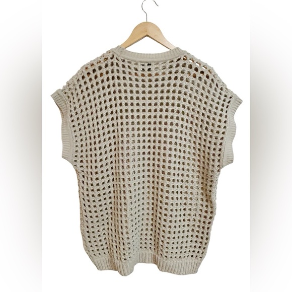 Weekend Sequl Knitted Mesh Vest Sweater Size XL - Picture 4 of 5